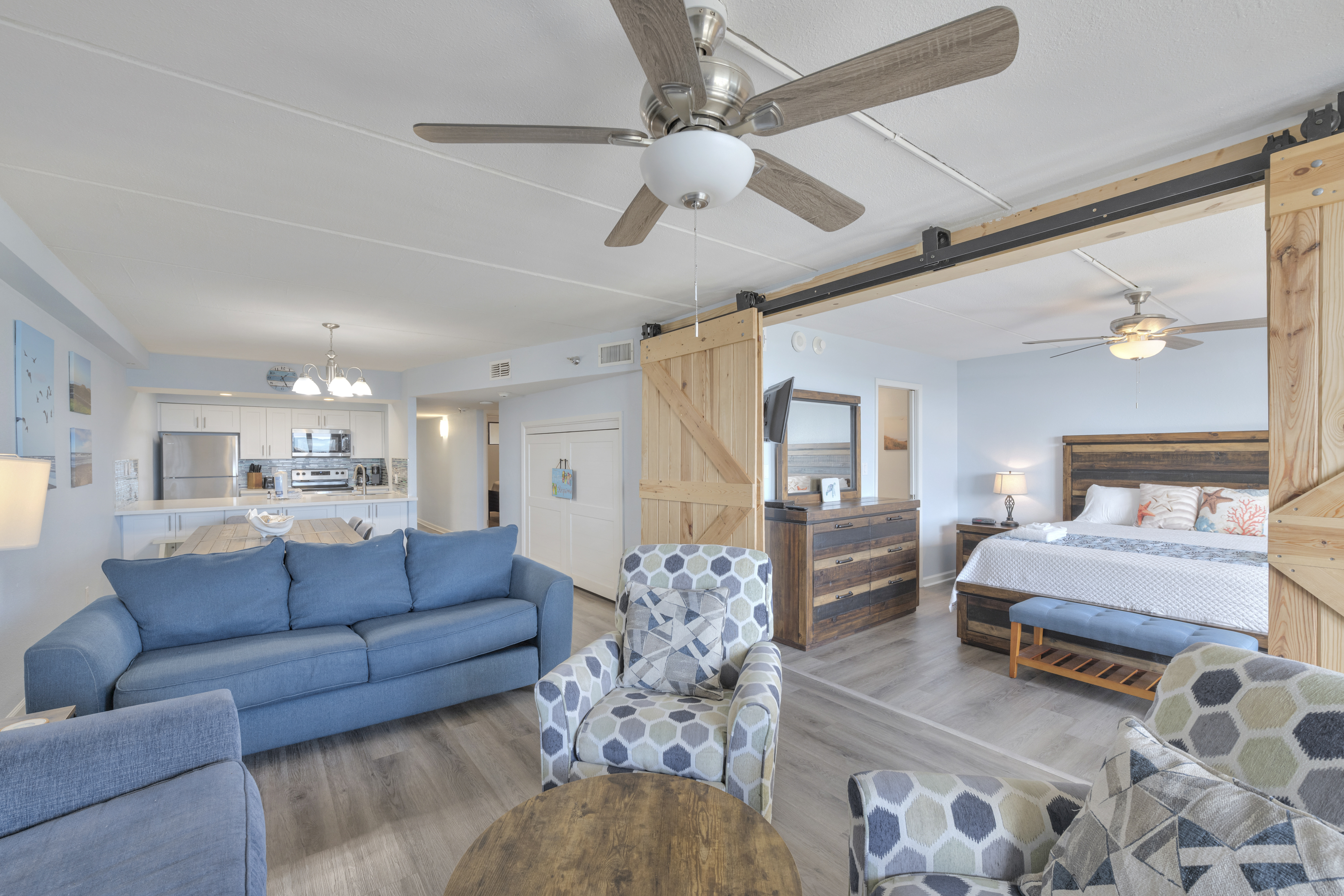 Enjoy effortless entertaining in a flowing kitchen, dining, and living space