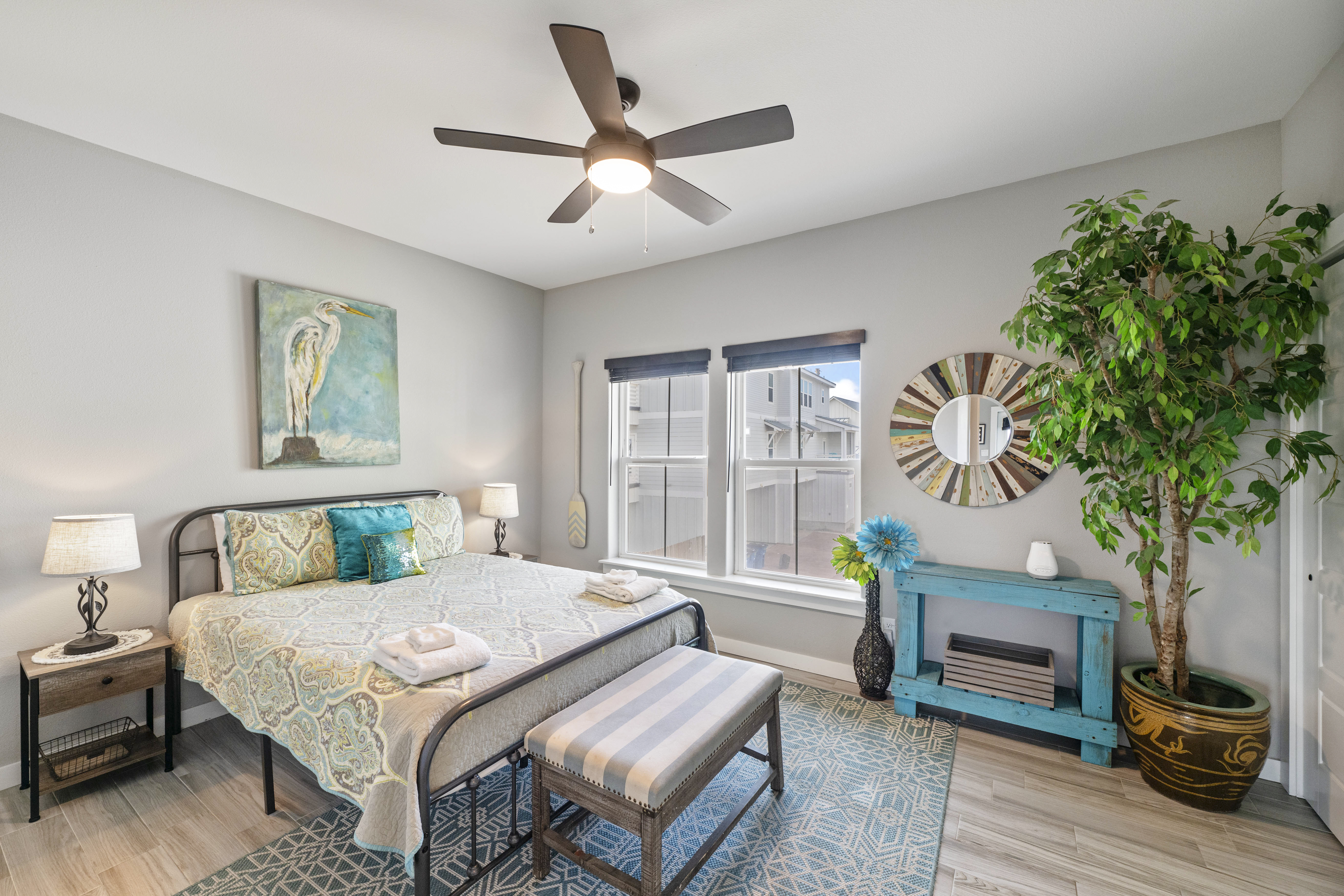Queen bedroom—ready for relaxation after a day of island adventures.
