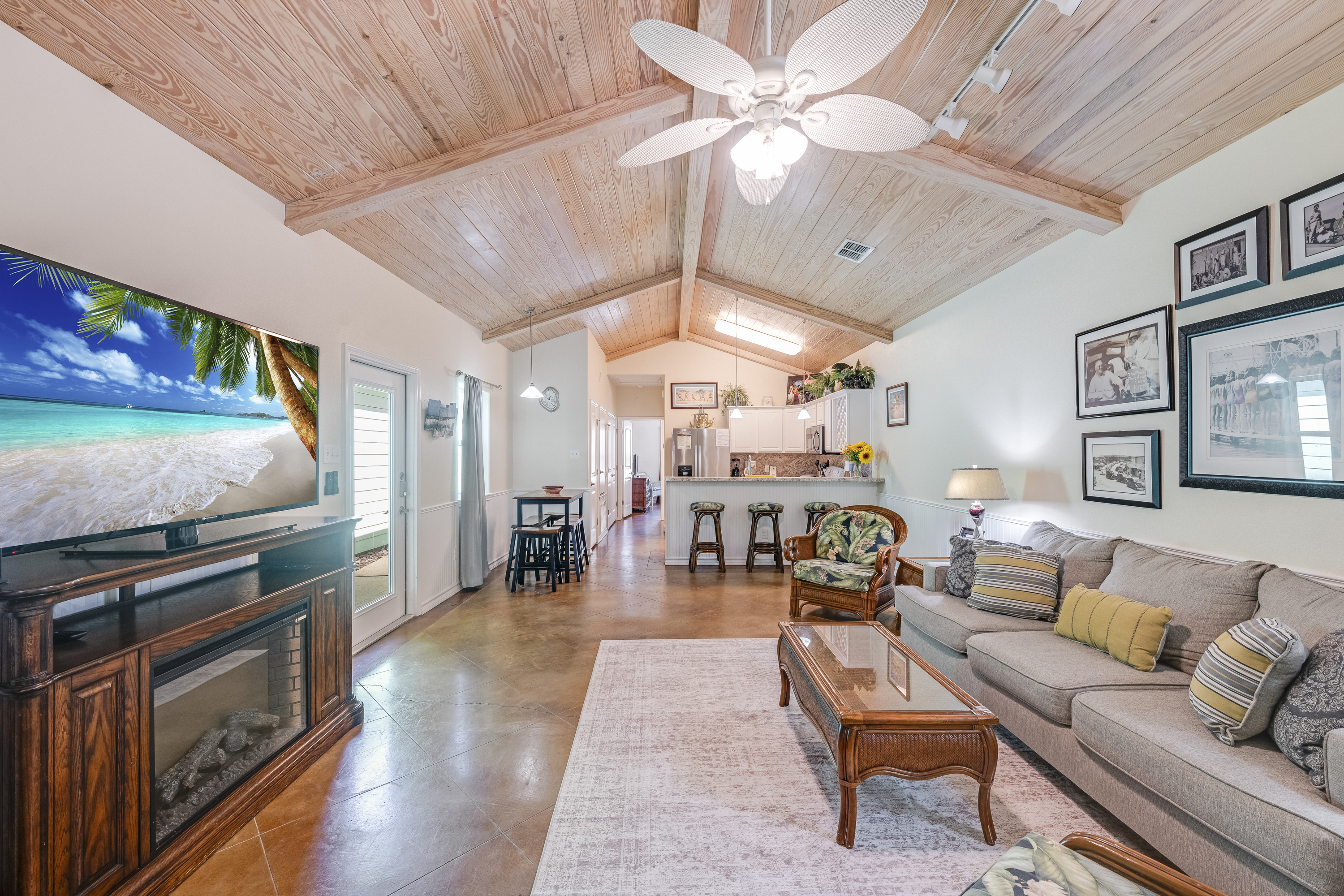 Relax, unwind and catch the game or a movie in the inviting TV area