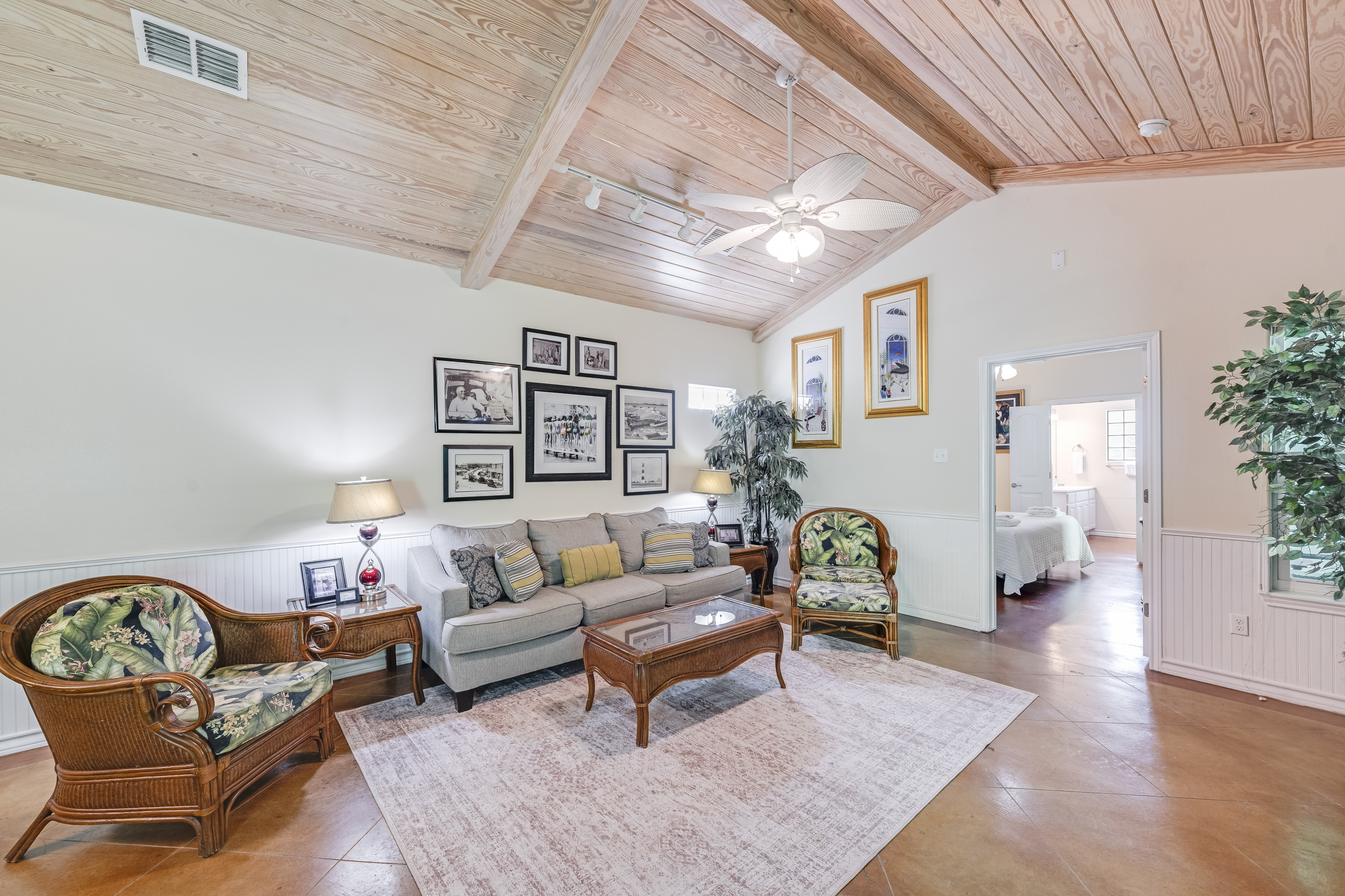 Living area with comfortable furnishings