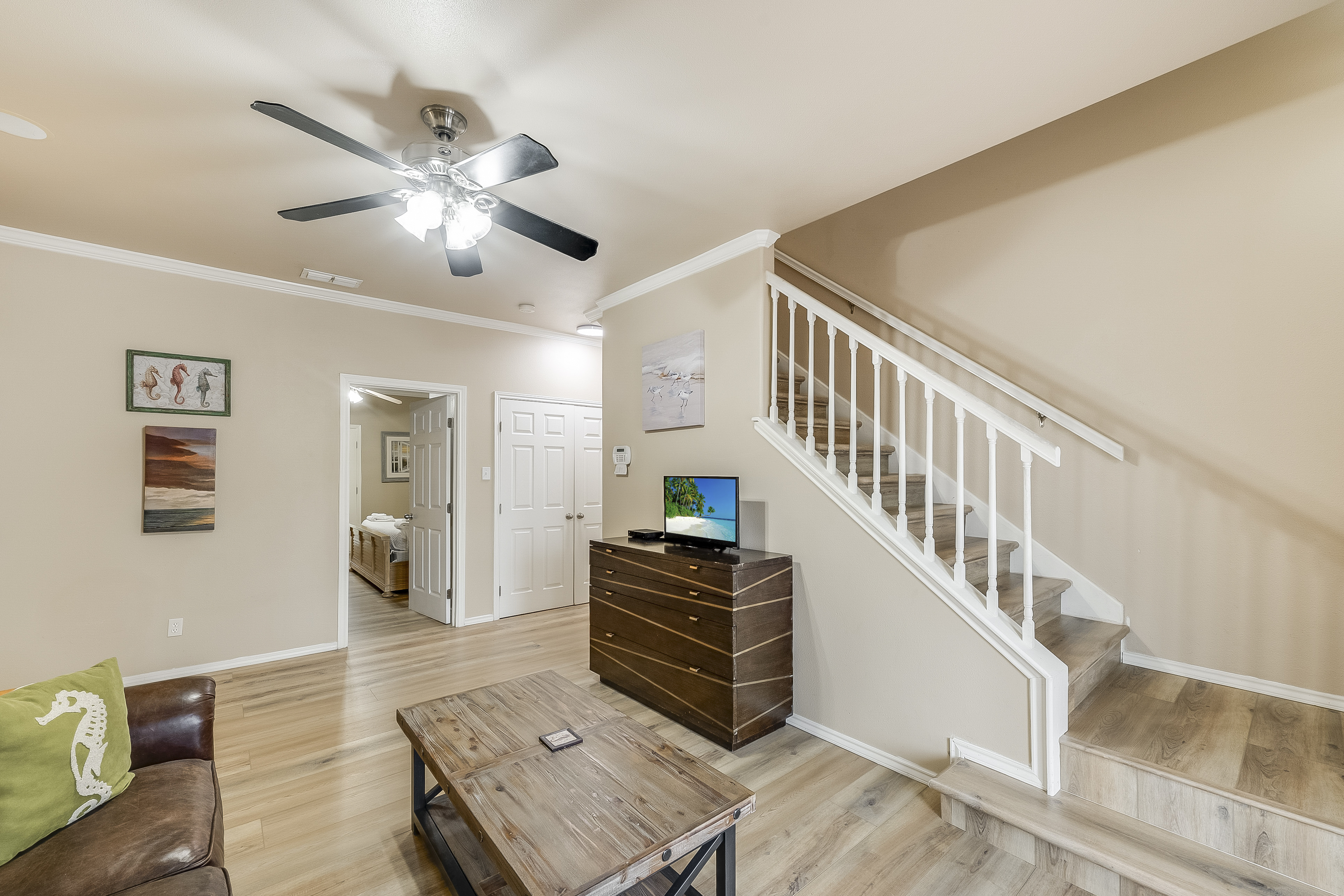 Relax and unwind in the comfortable, inviting living area