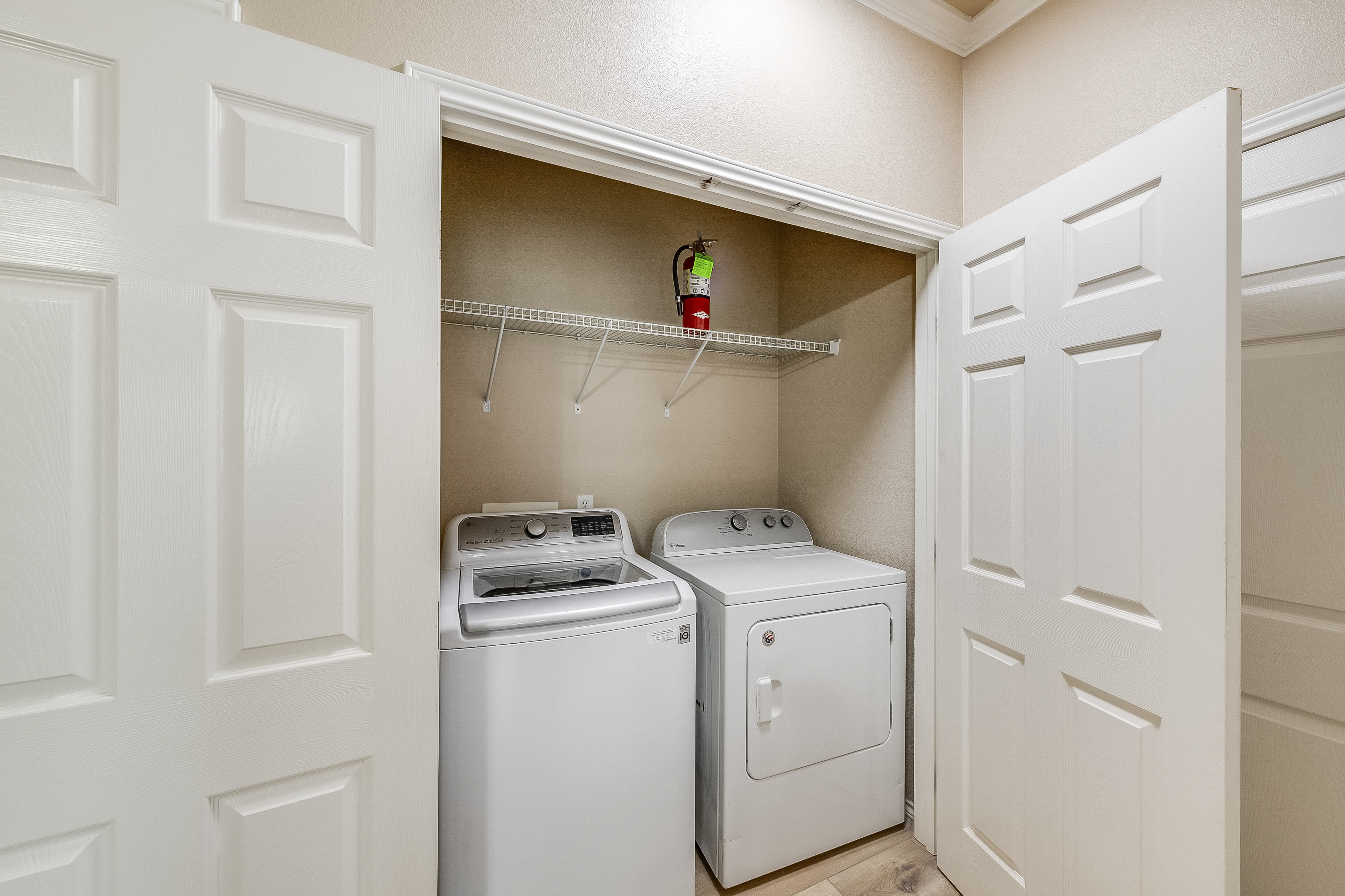 Convenient in-property washer and dryer available for guest use, ensuring a hassle-free stay.
