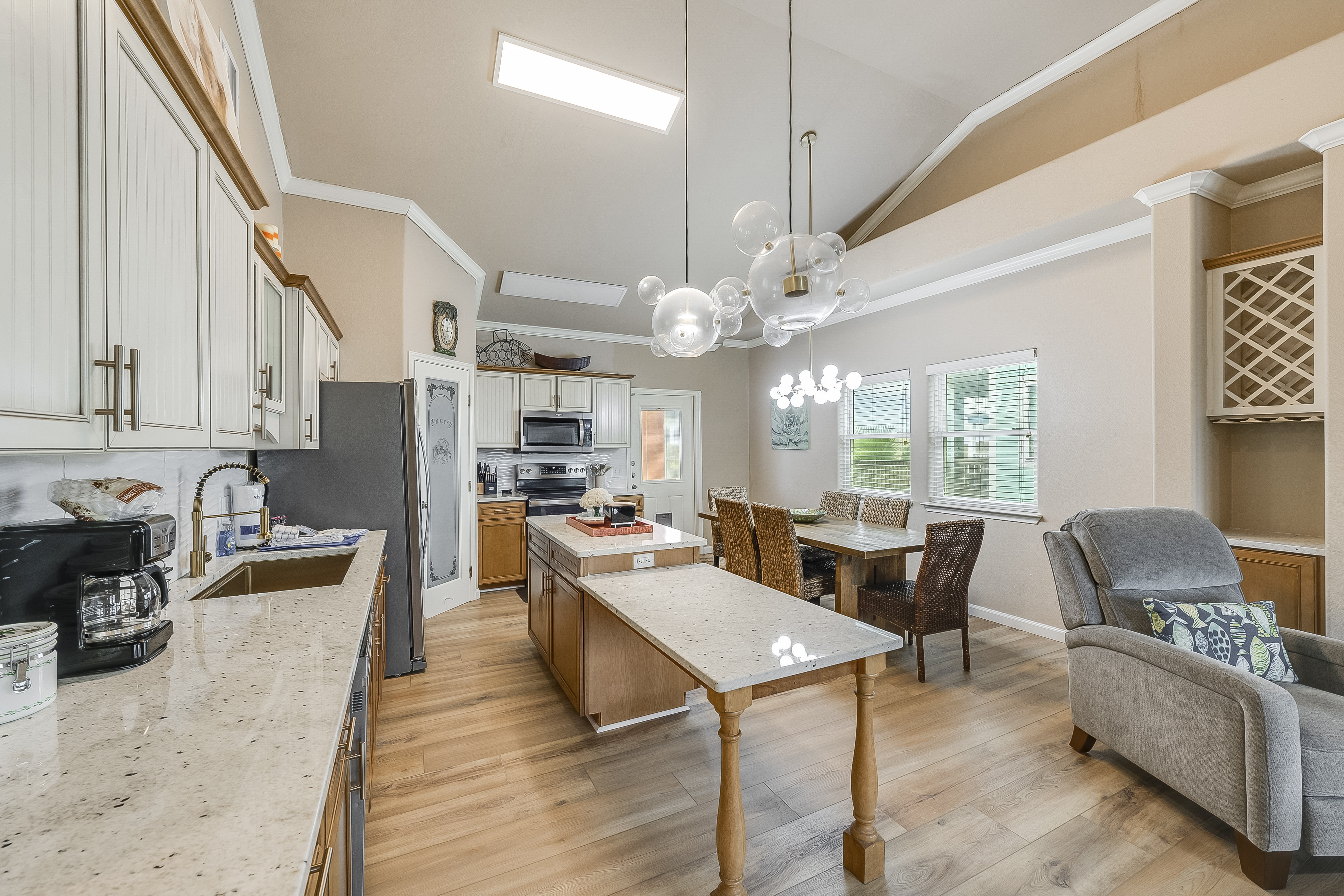 Need a little extra room to prep your catch of the day; then you are in luck because there is an island to help you out. 