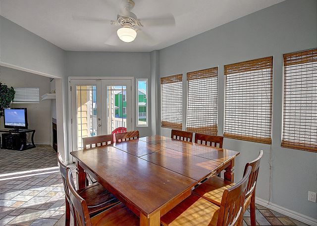 Dining room with numerous windows