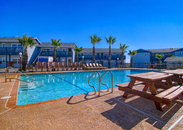 This tropical oasis awaits you at the Sea Isle Village Community pool