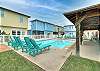 Enjoy poolside shade and picnic table 