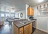 Beautiful kitchen island overlooking the living area