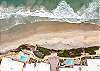 Aerial view of the multiple oceanfront pools and sun decks. 
