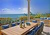 Ocean front view with outside dining