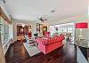 Lounge in the colorful decorated living at the front of the house