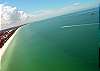 Aerial view of the Gulf of Mexico and white sandy beaches of Bonita and Barefoot Beach