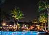 The Paseo main pool at night