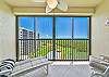 The large corner balcony from master bedroom balcony offers spectacular views to the Gulf of Mexico