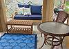 Cozy furnished screened in patio 