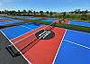 Play pickleball on one of the 12 courts of nearby Sports Challenge America 