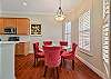 Dining nook off the kitchen. The table offers ample space for additional chairs