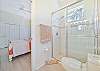 A large shower in the cabana bath