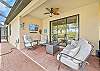 Covered outdoor seating area