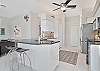 Kitchen with breakfast bar and seating