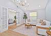 French doors to the den off the family room