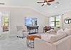Family room with large smart TV