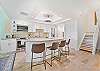 Fully equipped kitchen with island seating