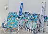 Beach chairs and umbrellas 