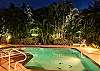 Enjoy the beautiful lighted pool area after the sun has set over the Gulf
