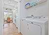 Laundry room with washer, dryer and large pantry