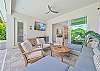 Covered lanai with wet bar and TV