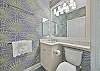 A spacious shower in the third bathroom