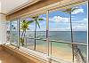 Sliding windows can be partially or fully opened or closed to take advantage of the views and tradewinds.