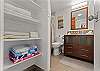 Fully functional and full size bathroom with walk-in shower stall.  Bath and beach towels available for your use.