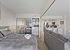 King sized bed and closet.