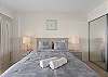 Comfortable bedroom area.  Newly renovated with new furniture and bedding.