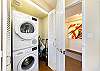 stack washer & dryer provide easy and convenient access.