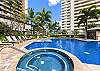 View of the swimming pool and hot tub to enjoy our beautiful Hawaiian weather!