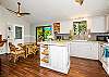 Open living spaces and bright kitchen