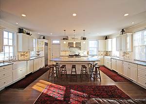 Chefs kitchen with two sinks