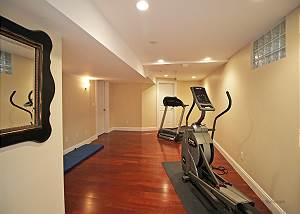 Lower level exercise room