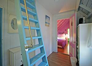 Ladder to sleeping loft