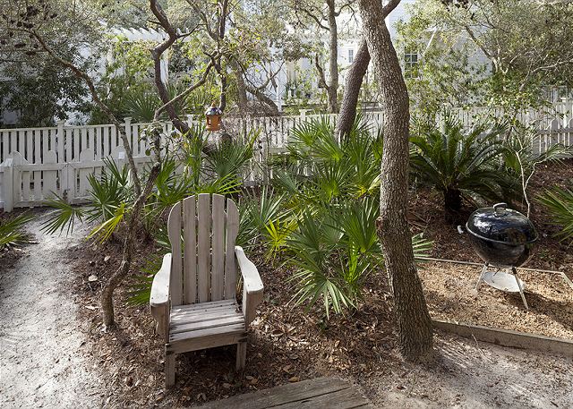 Grill out in the midst of palmettos and muscadine vines Grill out in the midst of palmettos and muscadine vines