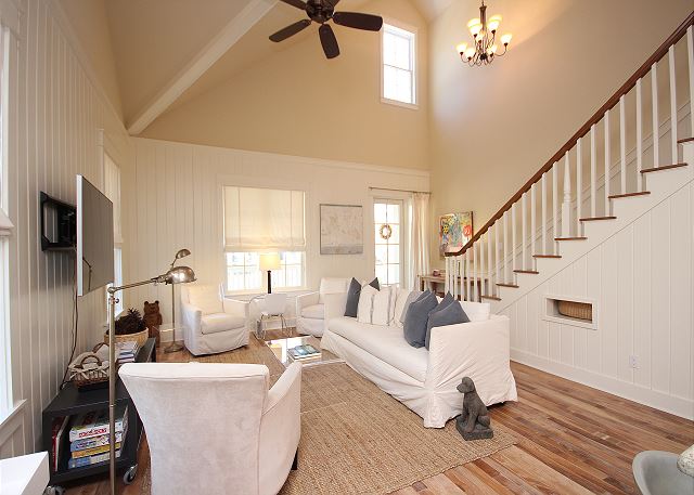 Two-Story Living Space with Flat Screen TV Two-Story Living Space with Flat Screen TV