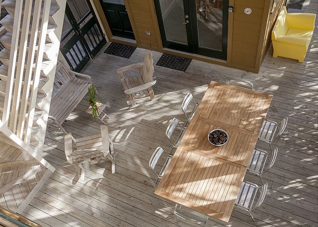 The rear bedroom provides a bird's eye view of the porch The rear bedroom provides a bird's eye view of the porch