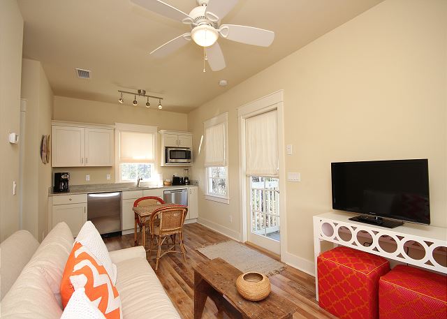 Guest Cottage Living Space with Flat Screen TV Guest Cottage Living Space with Flat Screen TV