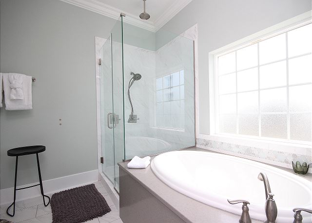 Downstairs Master Bath with Jacuzzi & Separate Shower Downstairs Master Bath with Jacuzzi & Separate Shower