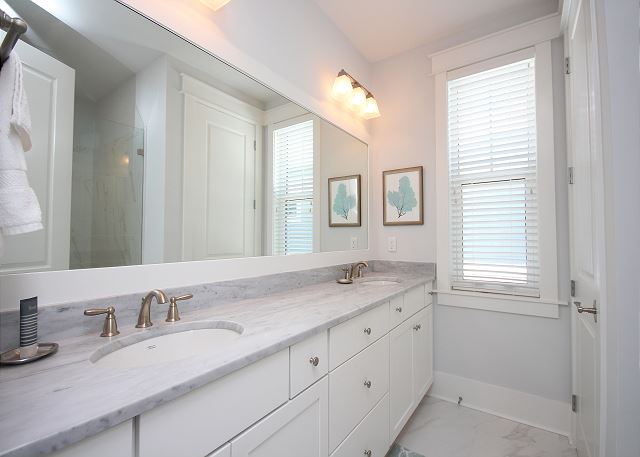 Master Bath with Dual Sinks & Marble Shower Upstairs Master Bath with Dual Sinks & Marble Shower Upstairs