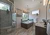 Primary King EnSuite Bathroom with Walk-in Shower and Soaking Tub