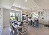 Dining area and kitchen with island