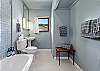 Hall bath with tub/shower combo